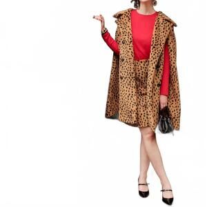 NEW FRANCES VALENTINE preston cape in cheetah faux fur
